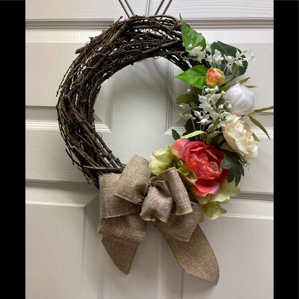 NEW Handmade Sweet 12” Grape Vine Floral Wreath Made By Seller Just for You!